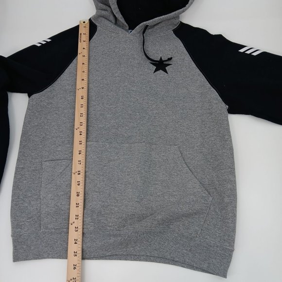 WOMENS BLACK/GRAY MEDIUM STAR PRINT PULLOVER HOODIE - Picture 10 of 16